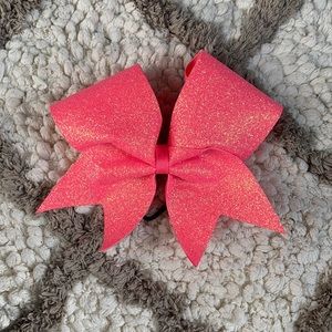 NEON PINK CHEER BOW